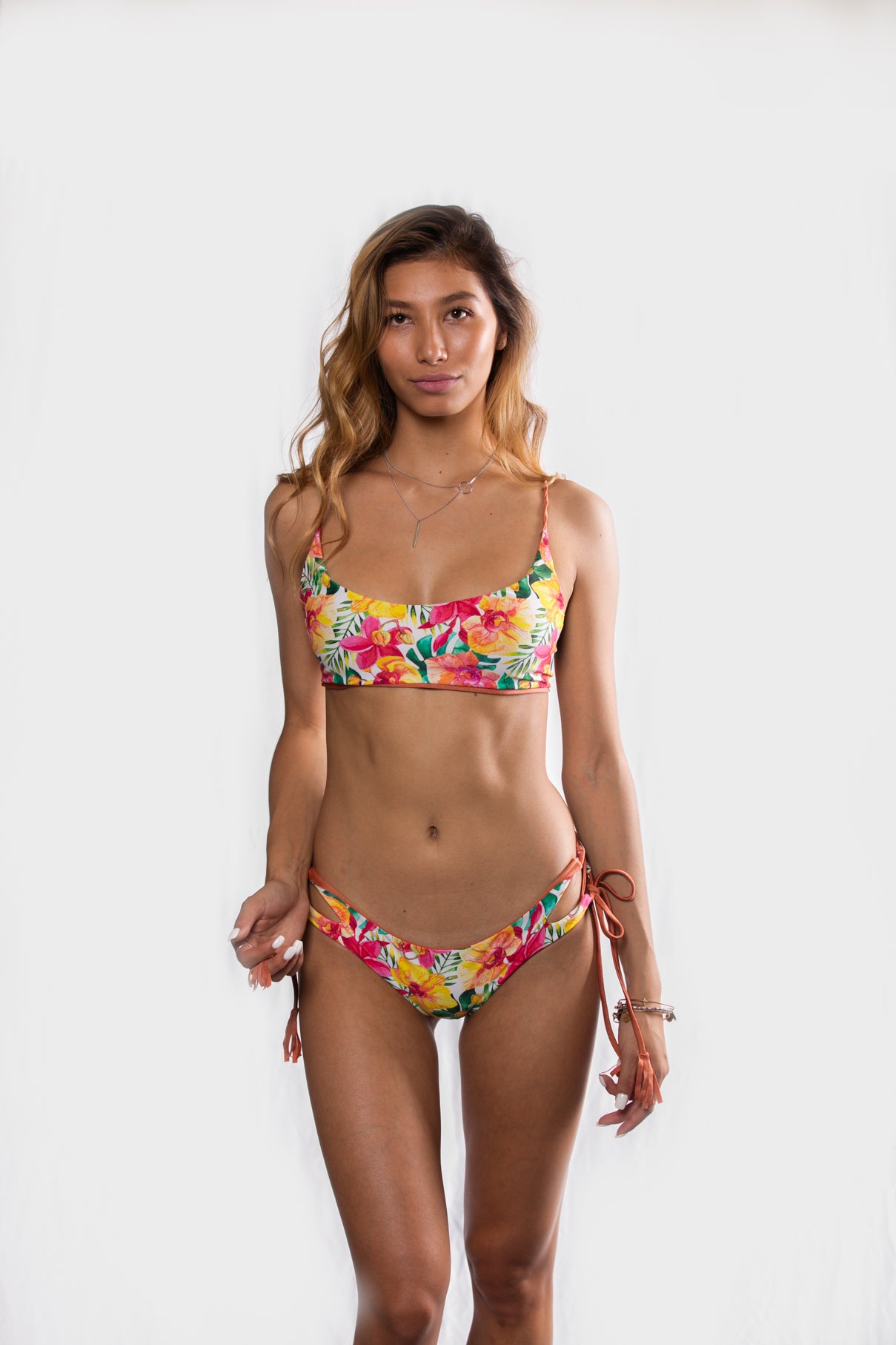Teahu'poo Top Reversible Caramel/ Tahitian Botanical Jardin