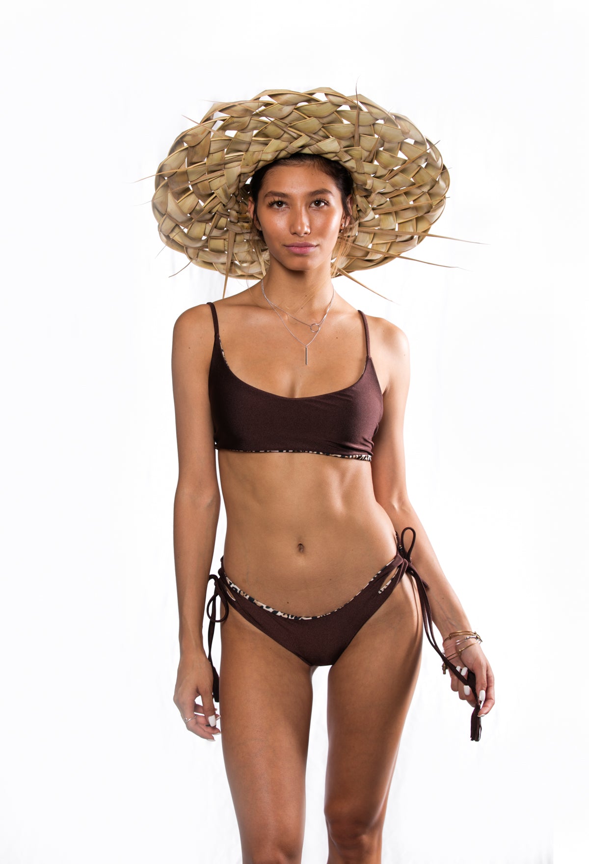 TAHITI BIKINI SET Reversible Leopard Shark/Chocolat